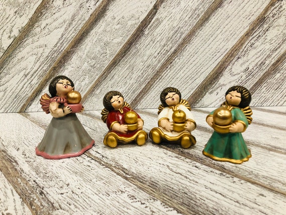 【一部予約販売】 Original THUN Bolzano Italy Ceramic Angel Figurines, Candle 彫刻・オブジェ