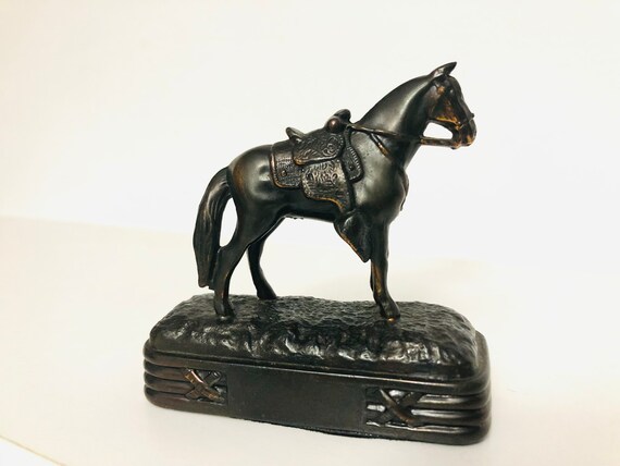 Vintage miniature bronze horse with fly circa mid 1900s c 