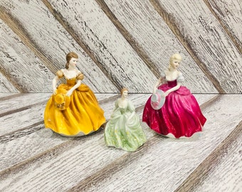 COALPORT Bone China Figurines, Made in England, modelled and decorated by hand, Teresa, Jennifer, Amanda, Ladies of Fashion