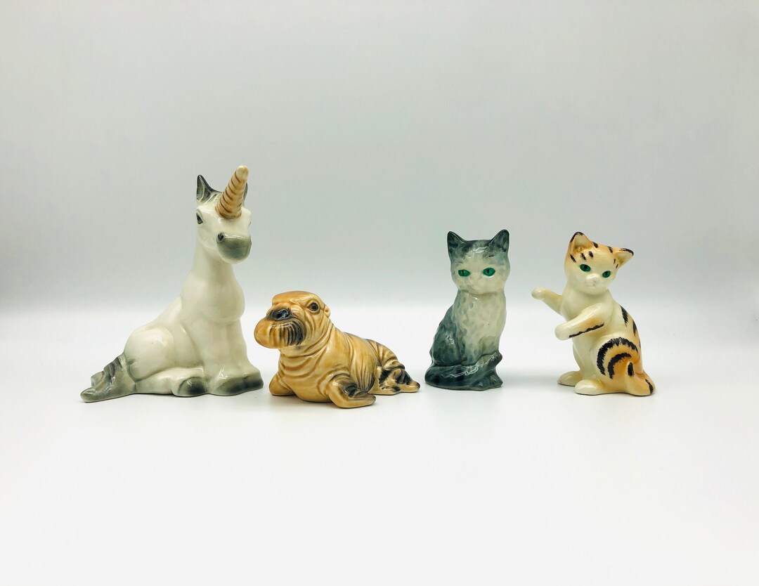 Vintage Goebel Animal Figurines, West German Goebel, Unicorn, Walrus
