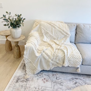 Throw Blanket, Throw Blank for Couch, Blanket, Blanket with Tassels, Cotton Blanket, Boho Blanket, Bed Throw Blanket