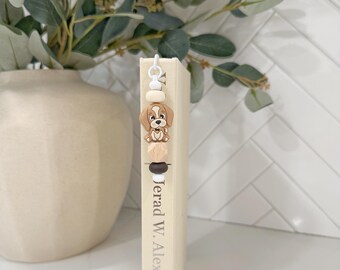 Bookmark, Beaded Bookmark, Dog Bookmark, Dog Lover Bookmark, Book Lover Gift, Bookworm, Metal Bookmark, Gift for Readers, Gift for her