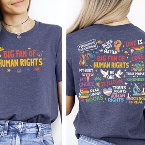 Human Rights Shirt for Activists and Social Justice Advocates Featuring Equality and LGBTQ Support Aesthetic in a Soft Casual Style