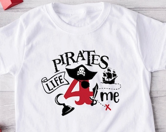 4th Birthday Boy Shirt, Pirate Birthday Shirt, Fourth Birthday Shirt For Boys, Pirate 4 Birthday Party,Pirate Four,Toddler Boy Birthday Gift
