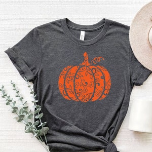 Floral Pumpkin Shirt, Halloween Pumpkin Shirt, Pumpkin T-shirts, Halloween Shirt, Fall shirt, Woman Fall Shirt, Pumpkin Shirt, Autumn Shirt