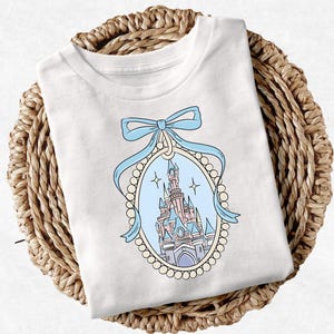 Disney Magical Castle T-shirt, Blue Coquette Disneyland T-shirt, Magic Kingdom T-shirt, Disney Girl Trip T-shirt, Disneyworld T-shirt