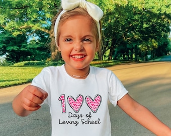 100 Days of Loving School T-Shirt, 100th Day Of School Celebration, Student Teacher Matching Tee, First Grade Teacher, Kindergarten Student