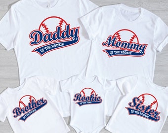 Birthday Boy Baseball Themed T-shirt ,Baseball Birthday Family Matching T-Shirt, Rookie of the Year Birthday T-shirt, Sports Birthday Party