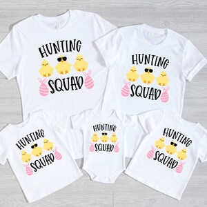 Hunting Squad Shirts, Easter Shirts,Easter Family Matching T-Shirts,Family Easter Outfit,Easter Bunny Shirts,Mom Dad Baby Toddler Kids,Gifts