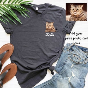 Custom Cat Shirt, Personalized Cat Photo and Name Shirt, Custom Name Cat Shirt, Custom Cat Photo Shirt, Cat Lover Shirt, Custom Cat Tshirt