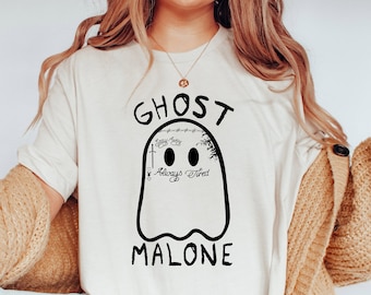 Ghost Malone T-Shirt, Funny Halloween Shirts, Spooky Halloween Shirt, Cute Ghost Shirt, Vintage Halloween Shirt, Halloween Retro Shirt, Gift