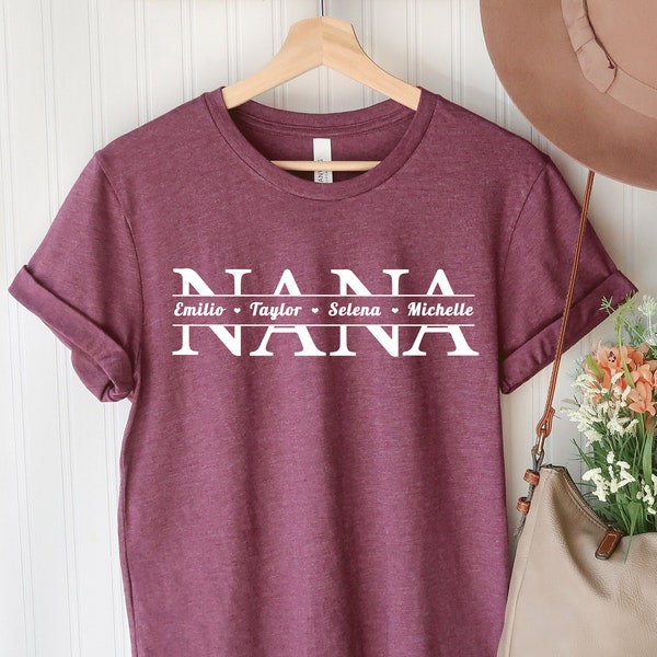 Custom Nana Shirt with Grandchildren's Names, Personalized Nana Shirt, Customized Grandmother Gift, Grandma Shirt, Nana Shirt, Nana Gift