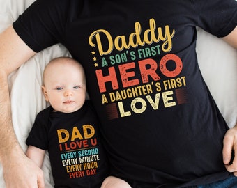 Matching Father's Day Shirts, Dad and Baby Matching Tshirts, Father Son Tshirts, Dad and Daughter, Daddy and Me Outfits,I Love You Dad Shirt