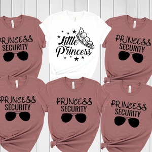 Little Princess and Princess Security Family Matching Shirt, Mommy and Me T-Shirt, Daddy and Me Shirt, Birthday Princess Tee, Brother Sister