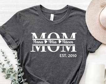 Custom Mom Shirt, Personalized Mom Shirt With Kids Names, Custom Mother's Gift, Personalized Mom Shirt with Kids Names, Custom Gift for Mom