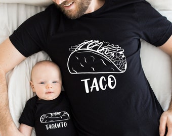 Taco Taquito Matching Shirts, Dad Baby Shirt, Father Son Tshirts,Daddy Me Outfits,Fathers Day T-Shirt,Fathers Day Gift,New Dad, Mexican Food