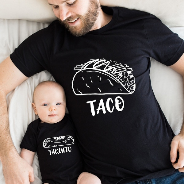 Taco Taquito Matching Shirts, Dad Baby Shirt, Father Son Tshirts,Daddy Me Outfits,Fathers Day T-Shirt,Fathers Day Gift,New Dad, Mexican Food