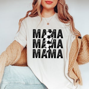 Soccer Mama T-Shirt, Lightning Bolt Mama Shirt, Soccer Game Day Shirt, Mom Sport Tees, Sunday Football Tee, Sport Outfit, Mother's Day Gift image 1