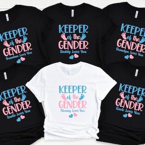 Gender Reveal Shirts, Gender Party Shirt, Keeper of the Gender Shirt, Personalized Family Matching T-Shirts, Baby Announcement, Mommy Daddy