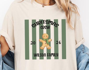 Matching Family Christmas Comfort Color Shirts, Personalized Xmas Tee, Group Holiday Outfit, Custom Christmas Top