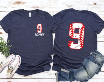 Custom Baseball Team Number T-Shirt, Personalized Sports Number T-shirt, Baseball Player Name T-shirt, Baseball Lover Gifts,Softball Unisex