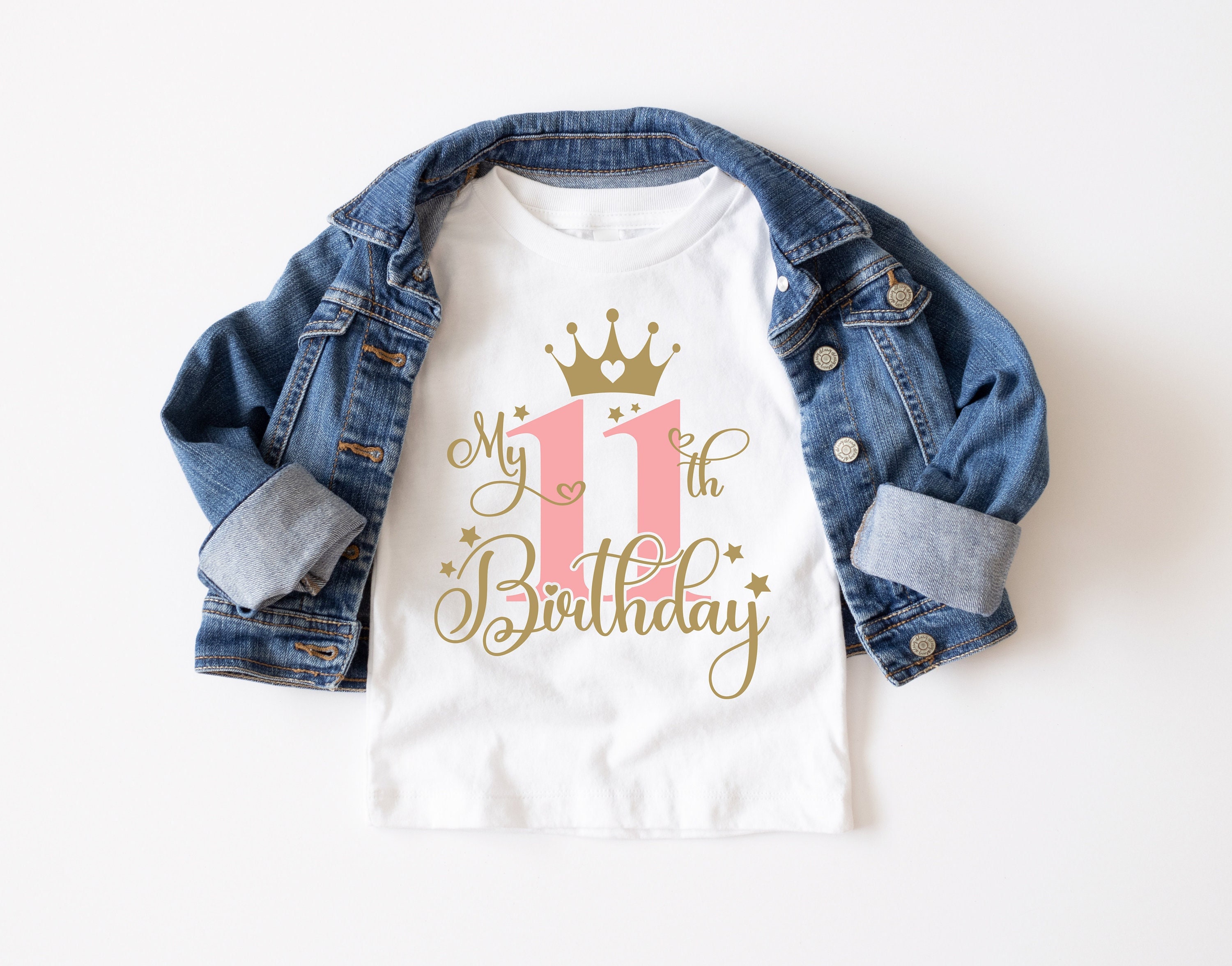 11th Birthday Shirt Girls Birthday Outfit 11 Year Old Girl 11th Birthday  Gifts Cute Birthday Girl Shirt