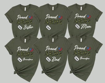 Proud Army Family Shirts, Cool USA Army Dad Custom T-Shirt, Custom Army Family Outfits