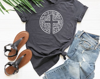Christian Cross Shirt Unisex, Crosscircle Shirt, Christian T Shirt, Jesus Lover Tee, Faith Tshirt,Christian Gift,Religious Shirt,Bible Verse