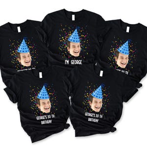 Personalized Birthday T-shirt, Custom Face Birthday T-shirt, Custom Birthday Photo T-shirt, Matching Birthday T-shirt, Party Group T-shirt