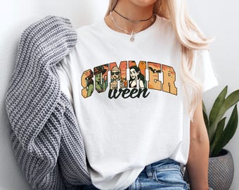 Summerween T-shirt,Funny Summer T-shirt,Summer Halloween T-shirt,Spooky Summer T-shirt,Trendy Spooky Beach Girls T-shirt,Funny Halloween Tee