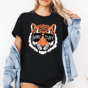 Game Day Tigers Mascot T-shirt, Football Mom T-shirt,Mascot Game Day T-shirt, Retro Tiger T-shirt, Tiger Team T-shirt, Tigers Game Day Gifts
