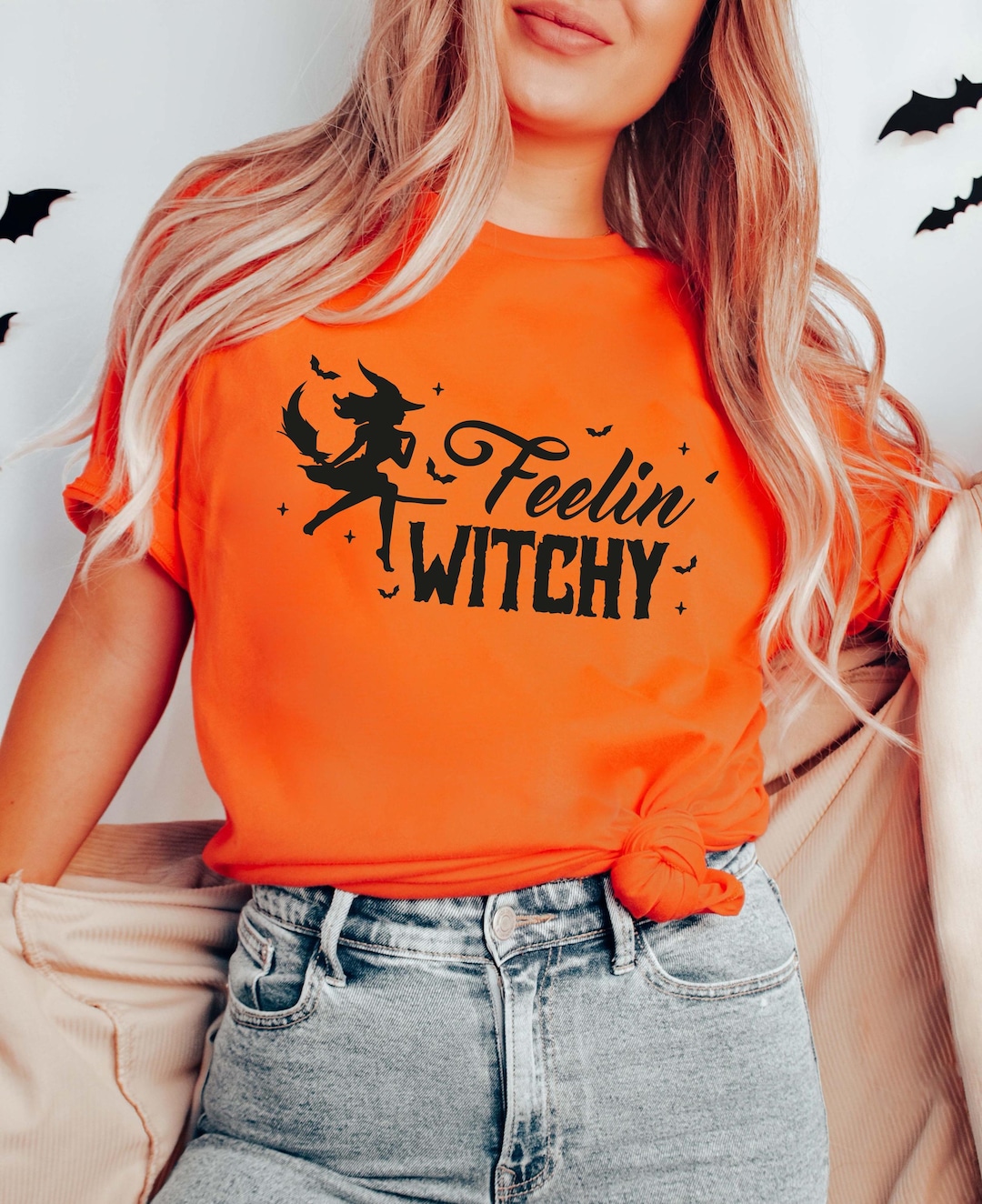 Vintage Feelin Witchy Women Halloween T-shirt, Funny Witch Halloween T ...