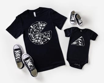 Daddy and Me T-shirt, Daddy and Me Matching T-shirt ,Funny Dad and Baby T-shirt, Pizza and Pizza Slice T-shirt, Dada Mini, Dad Son, Dad Girl