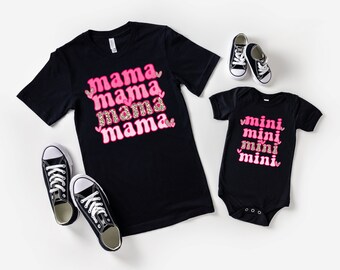 Three Generation Matching T-Shirts, Pink Movie Matching Shirt, Leopard Grandma Mama Grandson Tee, Family Matching, Mama Mini,Mom Daughter