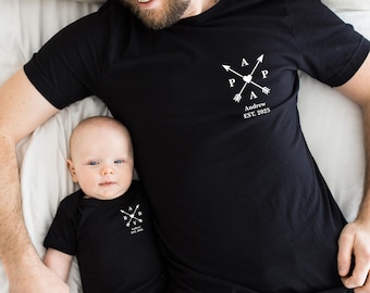 Daddy and Me Matching T-shirt,Custom Dad T-shirt and Baby Bodysuit,Gift for Father's Day,Girl's Dad T-shirt,Boy's Dad Tees,Dad Matching Set