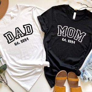 Dad Mom Family Matching T-shirts, Custom Mom Dad T-shirt, Personalized ...