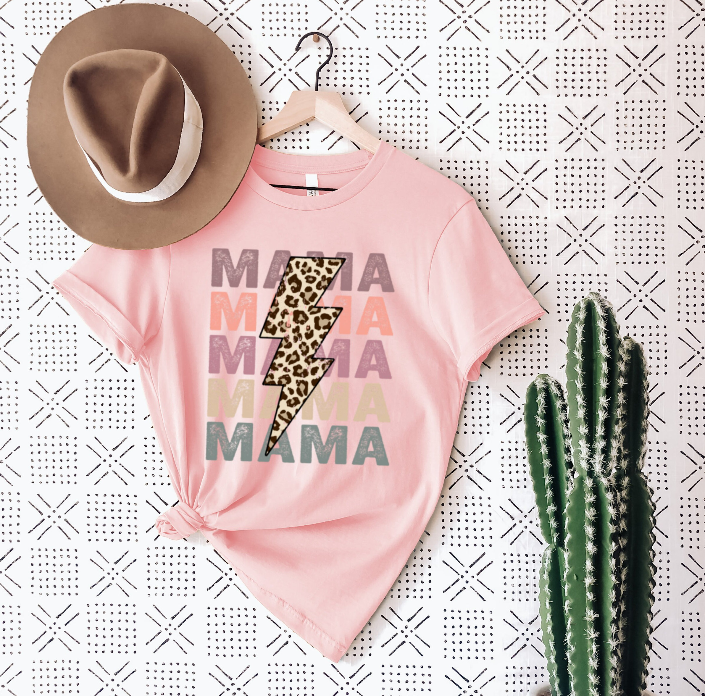Women's Leopard Lightning Bolt Mama Tank Top - Graphic Sleeveless Shirt, Casual Summer Tee, Loose Fit - View #6