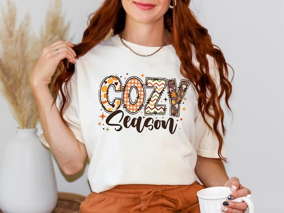 Cozy Season T-Shirt,AutumnT-shirt, Thanksgiving T-shirts, Fall Woman T-shirts,Cozy T shirt Spooky Vibes, Spooky Season, Ghouls, Ghost, Boo