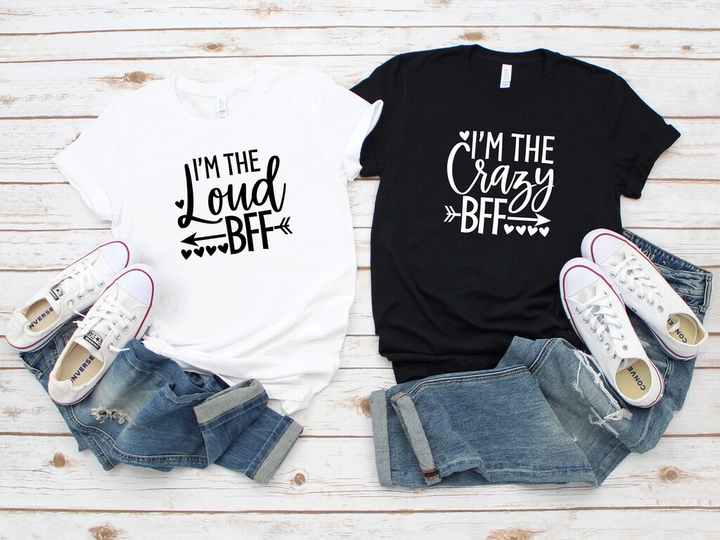 Mr. Gadgets Magliette Amicizia Best Friends Latte E Biscotti, T-Shirt Abbinate In Cotone, XL (Friends) E XL (Best)