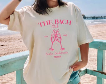 The Bach Club Bachelorette T-shirt,Custom Beach Bachelorette T-shirt,Custom Beach Bride T-shirt,Social Club Bach Club T-shirt,Bridal Shower