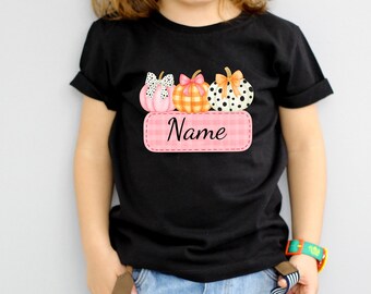 Custom Kids Name T-shirt For Fall Thanksgiving, Fall Pumpkin T=shirt, Children Fall Name Tee,Toddler Girl Clothes, Autumn Clothing