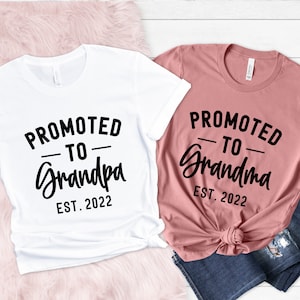 Promoted To Grandma Grandpa T-Shirt, Grandma To Be,Pregnancy Announcement Matching,New Grandparents Gift,Pregnancy Surprise for Grandparents