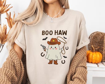 Boo Haw T-shirt, Funny Ghost Cowboy T-shirt, Western Halloween T-shirt, Spooky Fall T-shirt,Boot Scoot Spooky Tee,Western Ghost Cowboy Ghost