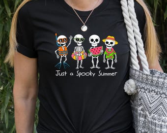 Just a Spooky Summer T-shirt, Funny Summer Skeleton T-shirt, Summerween Skeleton T-shirt, Funny Skeleton T-shirt,Funny Summer 2026T-shirt
