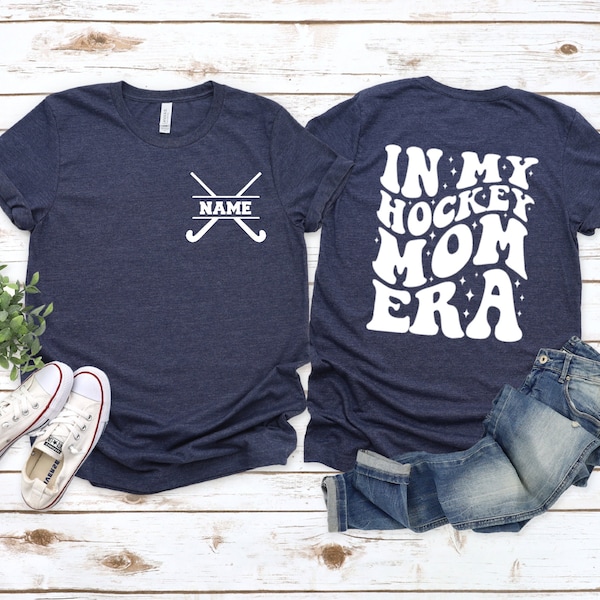 In My Hockey Mom Era T-Shirt,Custom Hockey Mom Shirt,Personalized Hockey Player Name Gift,Hockey Season,School Hockey,Sports Mom,Hockey Mama