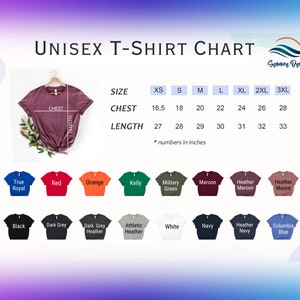 a t - shirt with different colors and sizes