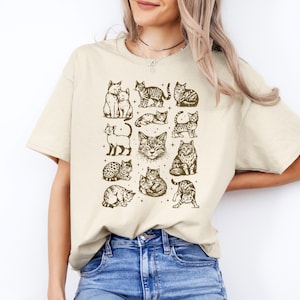 Vintage 90s Cat T-Shirt, Y2K Retro Kitten T-shirt,Cute Cat Lover Gift,Aesthetic Nature Graphic Tee, Fall T-shirt,Retro Animal Lover Apparel