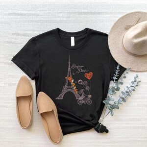 Bonjour Paris T-shirt,Eiffel Tower T-shirt,Travel To Franse T-shirt,Paris Trip T-shirt,Music Teacher Shirt,Music Teacher Gift,Travel T-shirt image 4