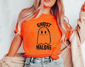 Ghost Malone T-Shirt, Funny Halloween Shirts, Spooky Halloween Shirt, Cute Ghost Shirt, Vintage Halloween Shirt, Halloween Retro Shirt, Gift