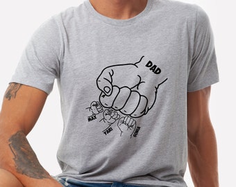 Camiseta personalizada para papá, camiseta personalizada para papá con nombres de niños, regalo personalizado para papá, regalo personalizado para papá, regalo del día del padre, regalo para papá